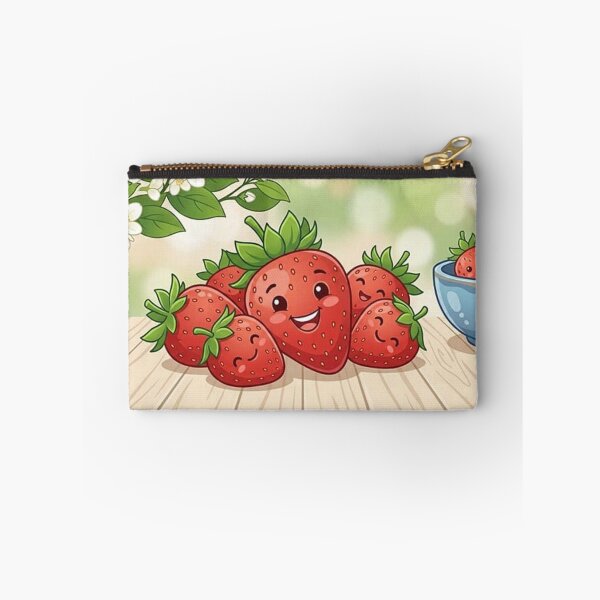 Item preview, Cute Happy Strawberry Family - Kawaii Fruit Illustration designed and sold by Csstoree.