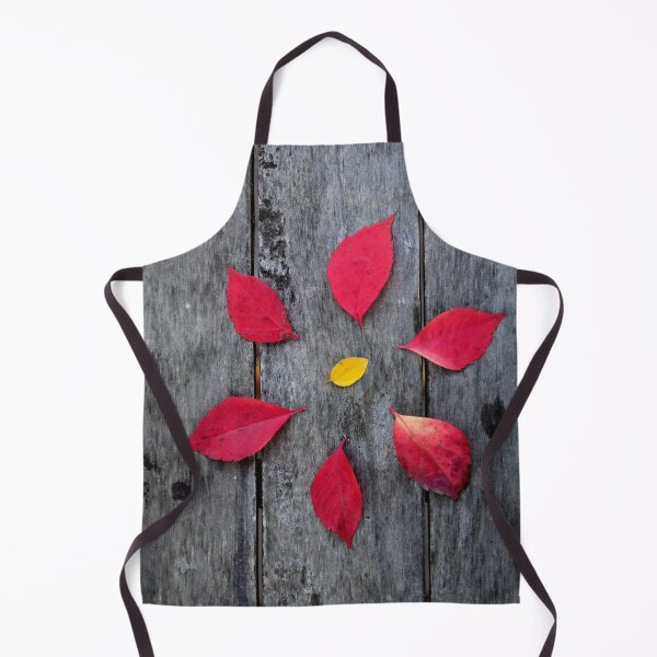 Item preview, Autumn Leaves Circle on Wooden Background – Minimal Nature Composition designed and sold by onubi.