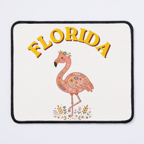 Item preview, Florida Retro Pink Flamingo Folk Art Illustration designed and sold by PeerMstudio.