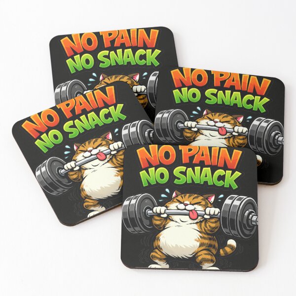 Item preview, No Pain No Snack Funny Cat Workout designed and sold by YOUNESMOUSAOUY.