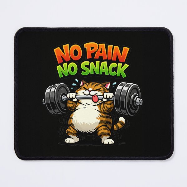 Item preview, No Pain No Snack Funny Cat Workout designed and sold by YOUNESMOUSAOUY.