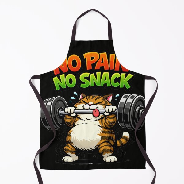 Item preview, No Pain No Snack Funny Cat Workout designed and sold by YOUNESMOUSAOUY.