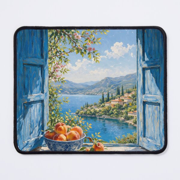 Item preview, Blue Rustic Window Lake View Oil Painting Wall Art designed and sold by Teenidesign .
