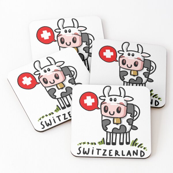 Item preview, Swiss cow flag kawaii cute souvenir from switzerland designed and sold by sianelliot.