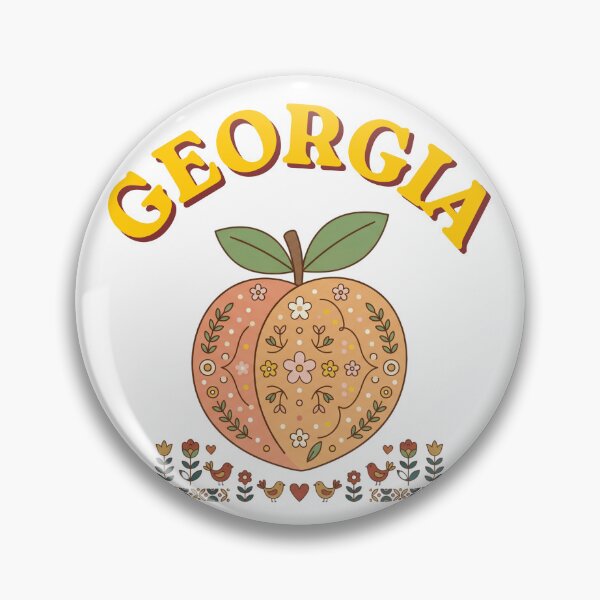 Item preview, Georgia Retro Peach and Folk Art Floral Illustration designed and sold by PeerMstudio.