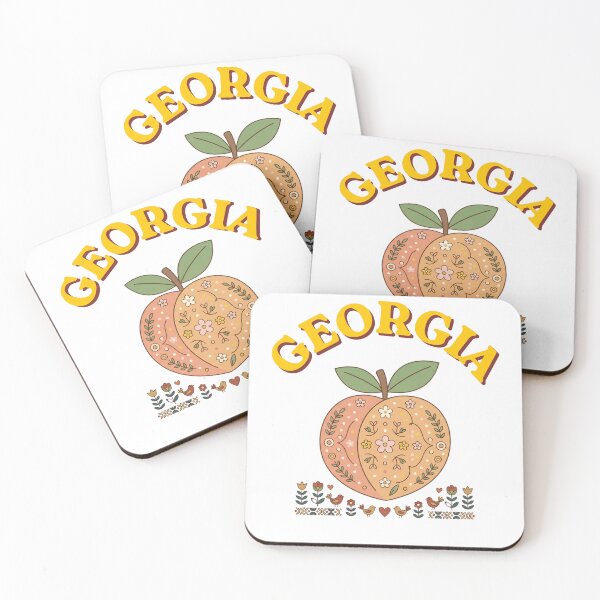 Item preview, Georgia Retro Peach and Folk Art Floral Illustration designed and sold by PeerMstudio.