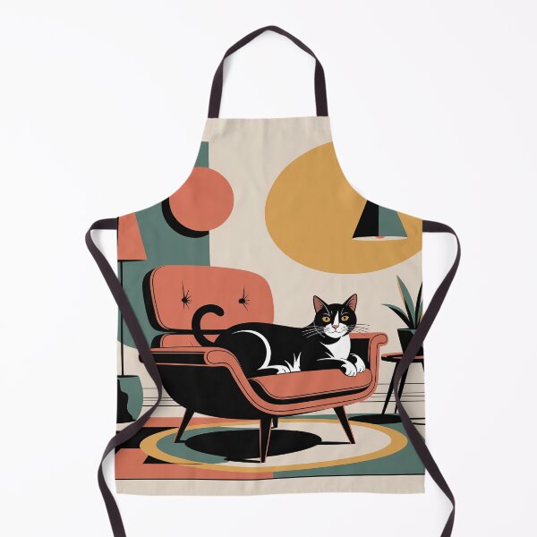 Item preview, Mid Century Modern Cat Art – Retro Lounge Chair Atomic Interior Print designed and sold by Tamas Das.