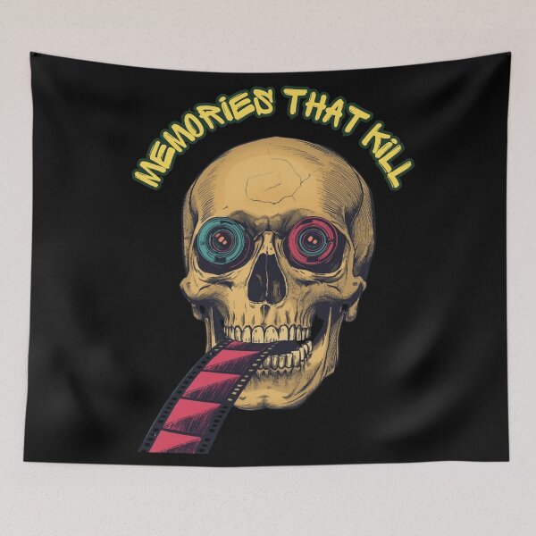 Item preview, Memories That Kill - Retro Cinema Skull designed and sold by Vivid-Insanity.