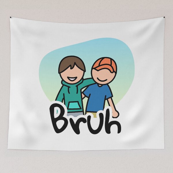 Item preview, A whimsical "Bruh" friends / brothers illustration. designed and sold by ArtyPants82.