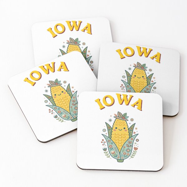 Item preview, Iowa Retro Corn Cob Kawaii Folk Art Illustration designed and sold by PeerMstudio.