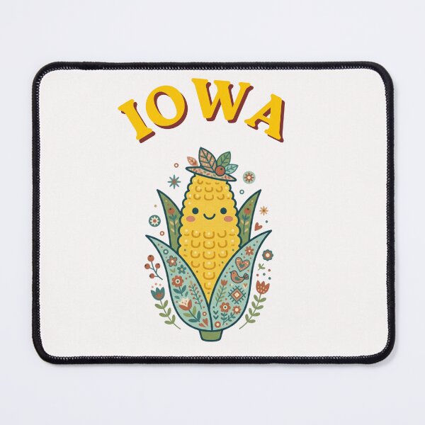 Item preview, Iowa Retro Corn Cob Kawaii Folk Art Illustration designed and sold by PeerMstudio.