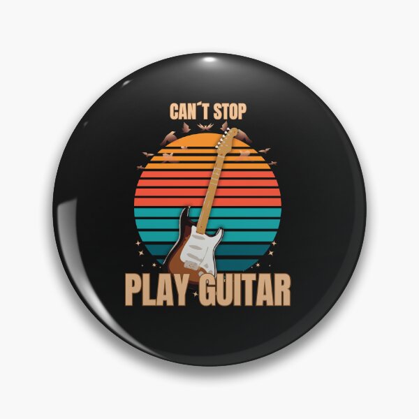 Item preview, Can’t Stop Playing Guitar – Retro Guitar Design designed and sold by Joyful-Pixel.