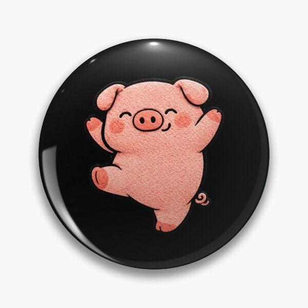 Item preview, Happy Dance Pig – Cute Chibi Pig Dancing Kawaii Aesthetic Design designed and sold by ColorSplash123.