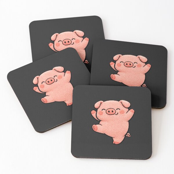 Item preview, Happy Dance Pig – Cute Chibi Pig Dancing Kawaii Aesthetic Design designed and sold by ColorSplash123.