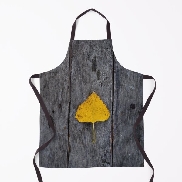 Item preview, Single Yellow Leaf on Rustic Wood – Minimal Autumn Composition designed and sold by onubi.