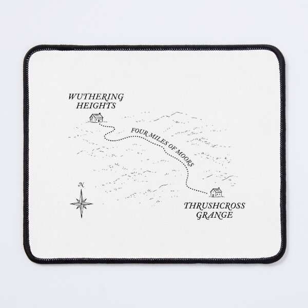 Item preview, Four Miles Of Moors Wuthering Heights To Thrushcross Grange Map designed and sold by Fenay Designs.