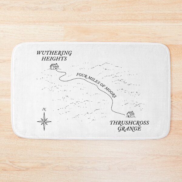 Item preview, Four Miles Of Moors Wuthering Heights To Thrushcross Grange Map designed and sold by Fenay Designs.