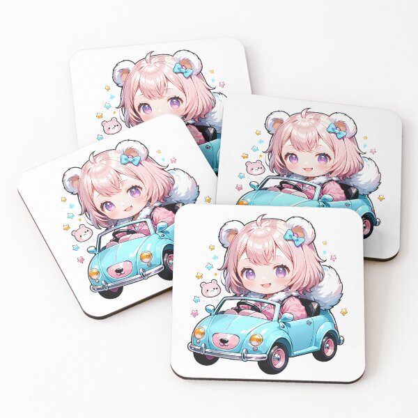 Item preview, Playful Girl with Bear Ears Driving a Cute Car. designed and sold by MissYouONLY.