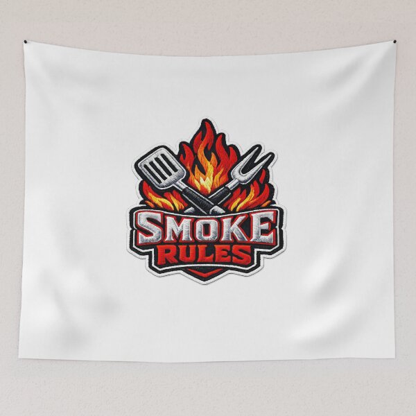 Artikelvorschau, Smoke Rules BBQ Grill Motiv entworfen und verkauft von Mastermind-Art.