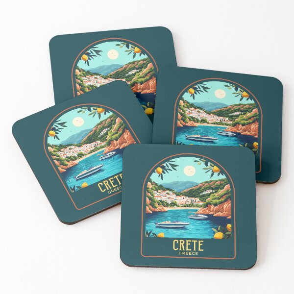 Item preview, Crete Vintage Travel Illustration designed and sold by HomeLivingCo.
