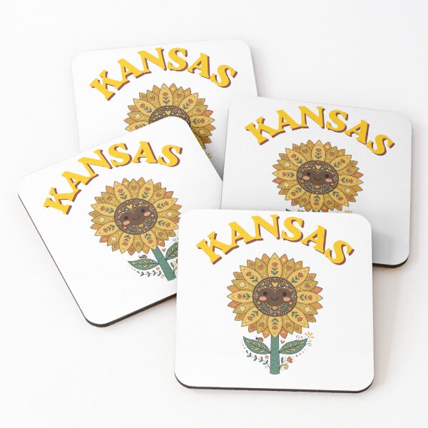 Item preview, Kansas Retro Sunflower Kawaii Folk Art Illustration designed and sold by PeerMstudio.