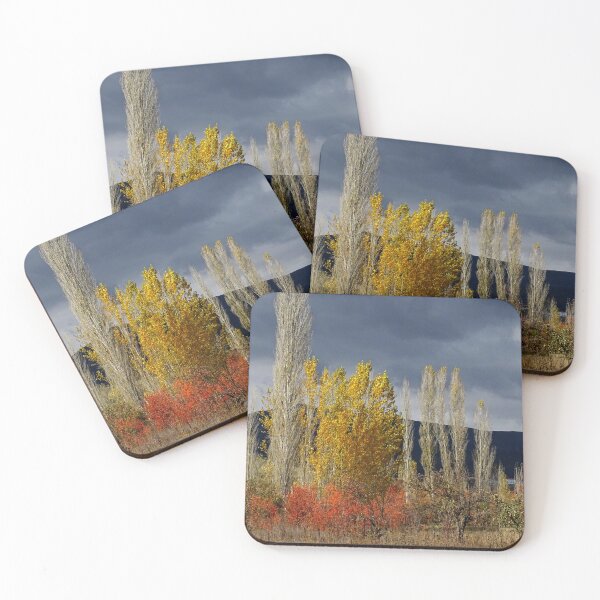 Item preview, Golden Autumn Trees Under Dark Sky – Dramatic Nature Landscape designed and sold by onubi.