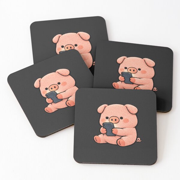 Item preview, Phone Addict Pig – Cute Chibi Pig Smartphone Meme Kawaii Aesthetic Design designed and sold by ColorSplash123.