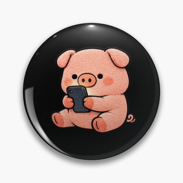 Item preview, Phone Addict Pig – Cute Chibi Pig Smartphone Meme Kawaii Aesthetic Design designed and sold by ColorSplash123.