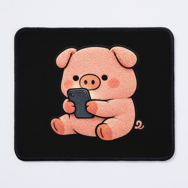 Item preview, Phone Addict Pig – Cute Chibi Pig Smartphone Meme Kawaii Aesthetic Design designed and sold by ColorSplash123.