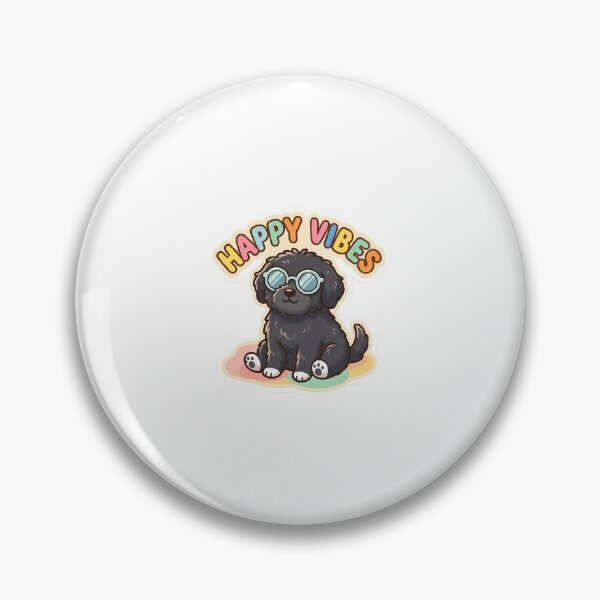 Item preview, Happy Dog Sticker – Cute Black Dog Vibes Design designed and sold by SainiArt19.