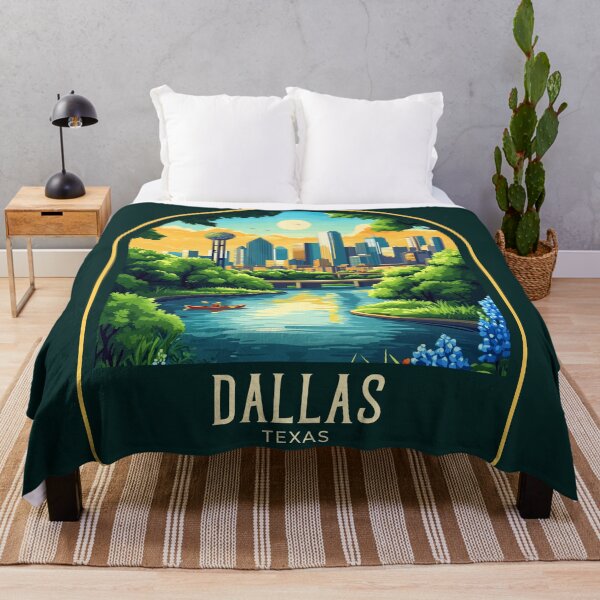 Item preview, Dallas Vintage Travel Illustration designed and sold by HomeLivingCo.