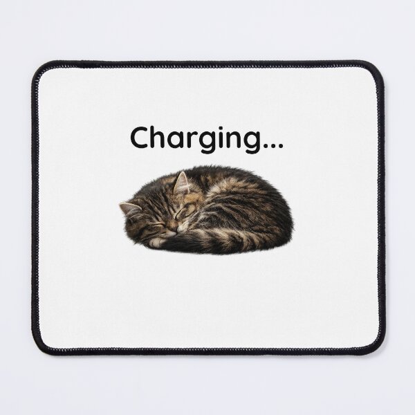 Item preview, Charging Cat Cute Sleeping Kitty Cozy Introvert Design designed and sold by sadcatpuchino.
