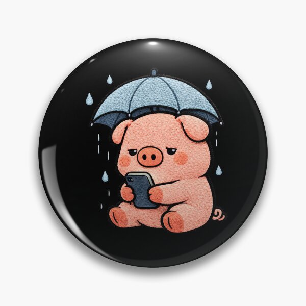 Item preview, Rain Mood Pig – Cute Chibi Pig Umbrella Cozy Kawaii Aesthetic Design designed and sold by ColorSplash123.
