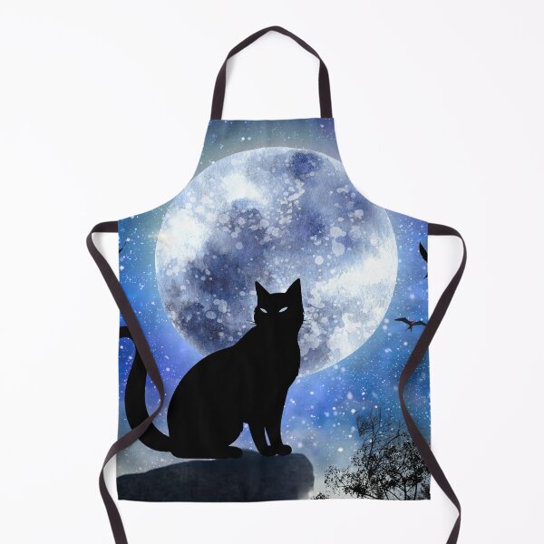 Item preview, Midnight Magic: Silhouette Black Cat & Full Moon designed and sold by NeonKawaiiCo.