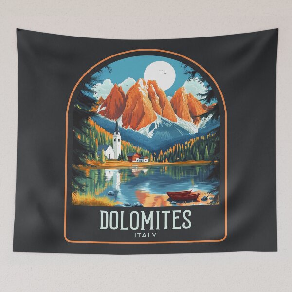 Item preview, Dolomites Vintage Travel Illustration designed and sold by HomeLivingCo.