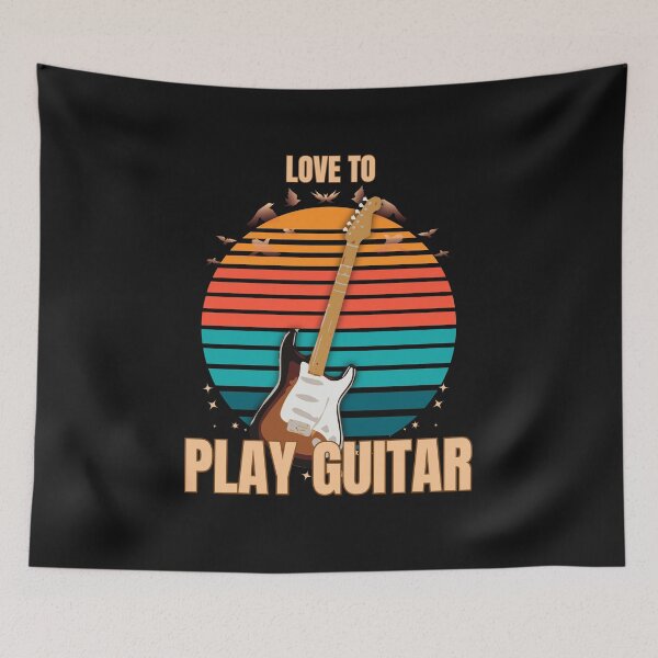 Item preview, Love To Play Guitar – Retro Guitar Design designed and sold by Joyful-Pixel.