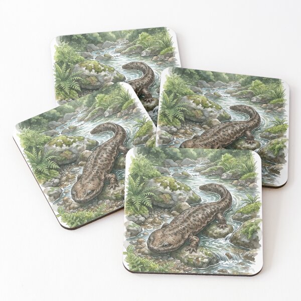 Item preview, Japanese Giant Salamander - River Wildlife Living Fossil designed and sold by RubisLeaf.