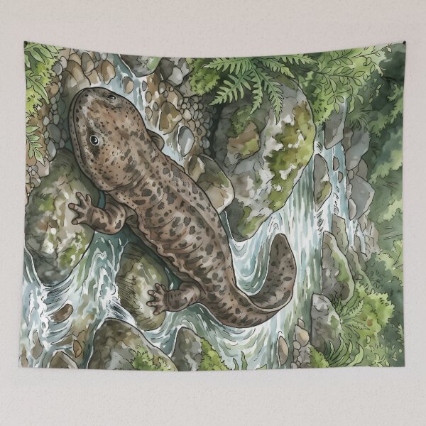 Item preview, Japanese Giant Salamander - River Wildlife Living Fossil designed and sold by RubisLeaf.