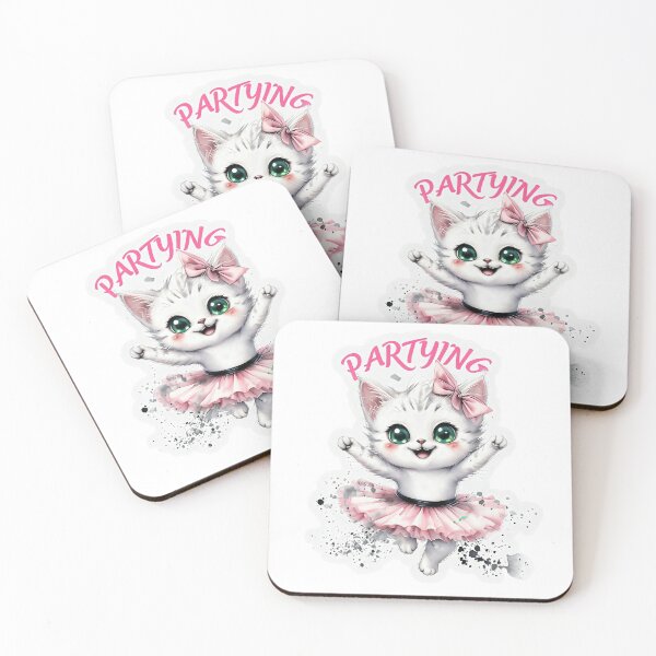 Item preview, Partying – Ecstatic Chibi Kitten Dance designed and sold by ArtisticDesignsbyLinda.