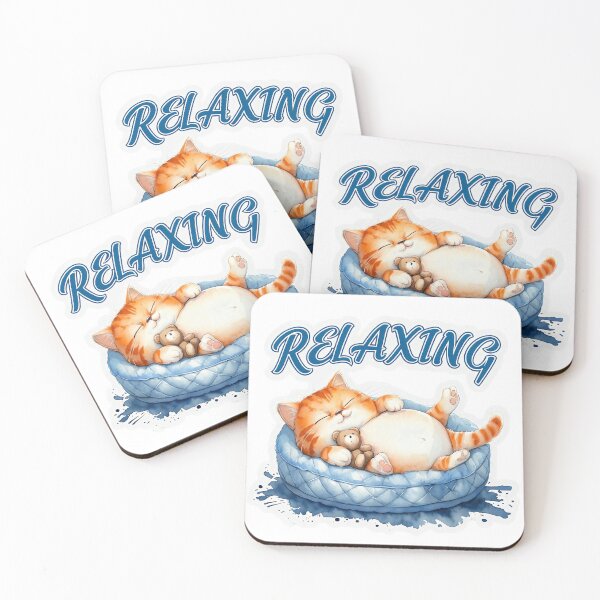 Item preview, Relaxing – Sleepy Ginger Kitty Cozy Core designed and sold by ArtisticDesignsbyLinda.