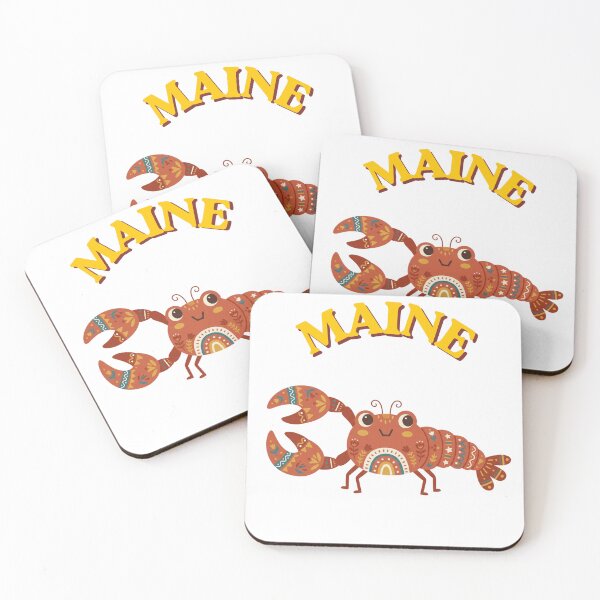 Item preview, Maine Retro Lobster Kawaii Folk Art Illustration designed and sold by PeerMstudio.