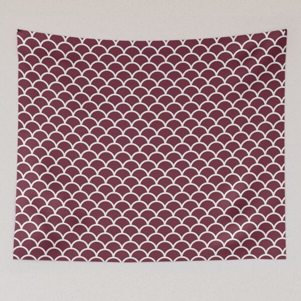 Item preview, Burgundy And White Mermaid Scales Pattern designed and sold by pattern-archive.