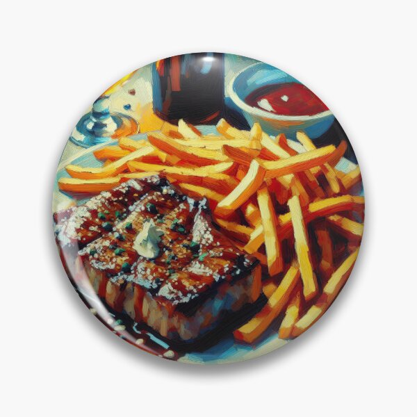 Aperçu de l'œuvre Steak Frites Impressionnisme Art Style créée et vendue par artofuniverse.