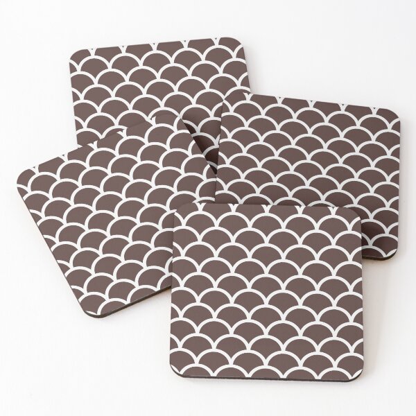Item preview, Chocolate And White Mermaid Scales Pattern designed and sold by pattern-archive.