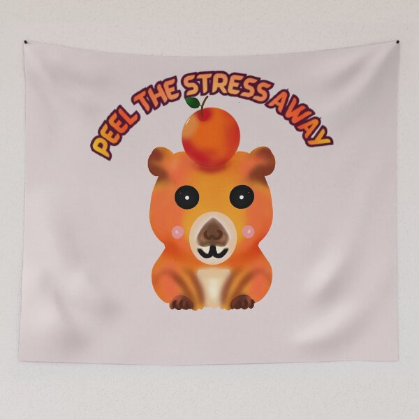 Item preview, Peel the Stress Away Capybara  | Funny Citrus Pun | Cute Chill Animal designed and sold by HopeAndHustle.