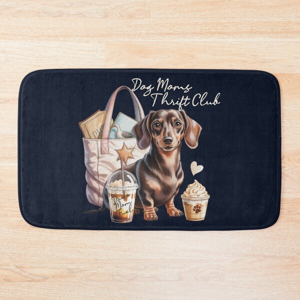 Item preview, Dog Moms Thrift Club Dachshund Coffee Lover Gift Funny Doxie Mom Wiener Dog Tote Iced Coffee designed and sold by tamdevo1.