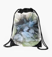 Seaweed Blossom Alcohol Ink Drawstring Bag