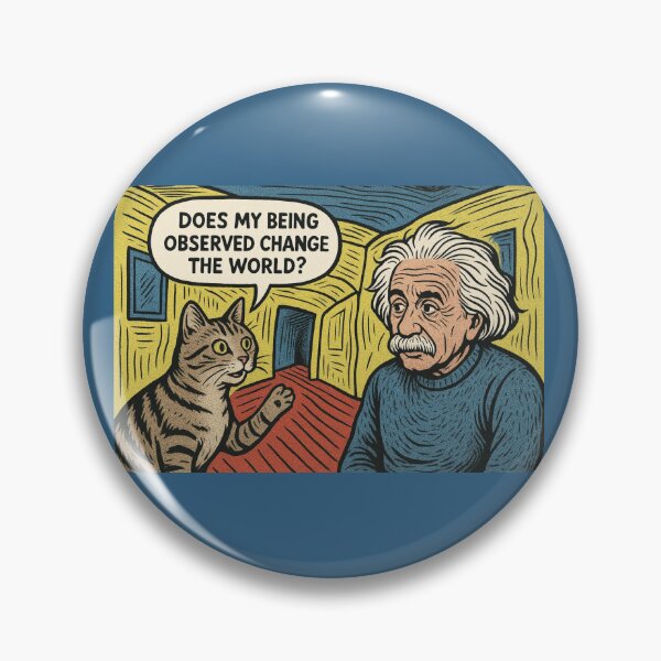 Item preview, Does My Being Observed Change The World? — Quantum Cat Comic Print designed and sold by SammyMorry.