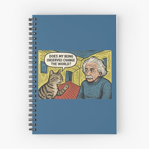 Item preview, Does My Being Observed Change The World? — Quantum Cat Comic Print designed and sold by SammyMorry.