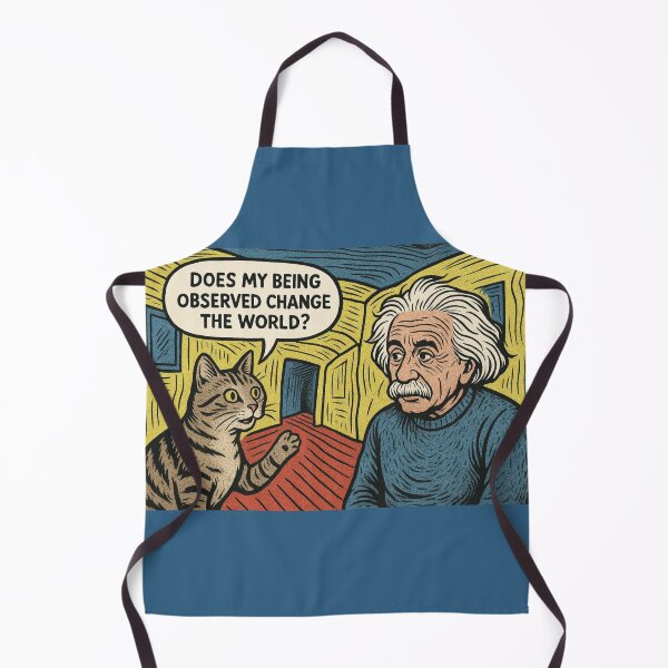 Item preview, Does My Being Observed Change The World? — Quantum Cat Comic Print designed and sold by SammyMorry.